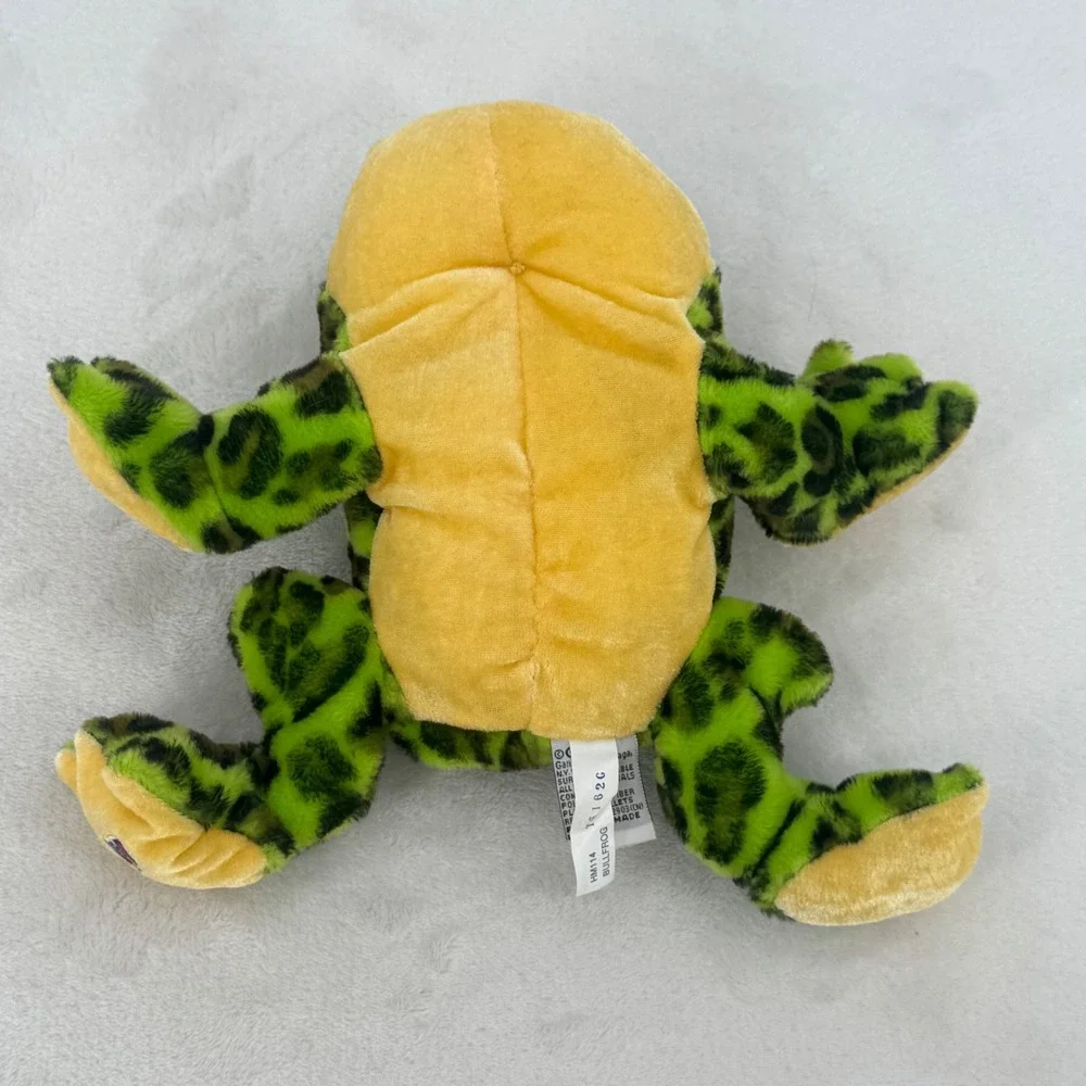 Vintage 2005 Ganz Webkinz Bullfrog Plush Green Spotted Stuffed Animal Frog HM114